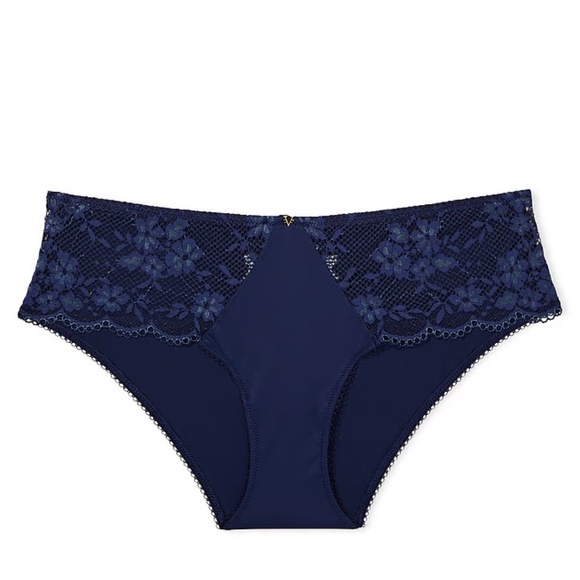 Victoria's Secret Love Cloud Hiphugger Panty in Lace Trim Ensign Navy XS NEW - Picture 3 of 6